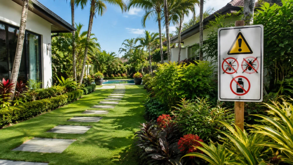Safe garden pest treatment around guests and pets