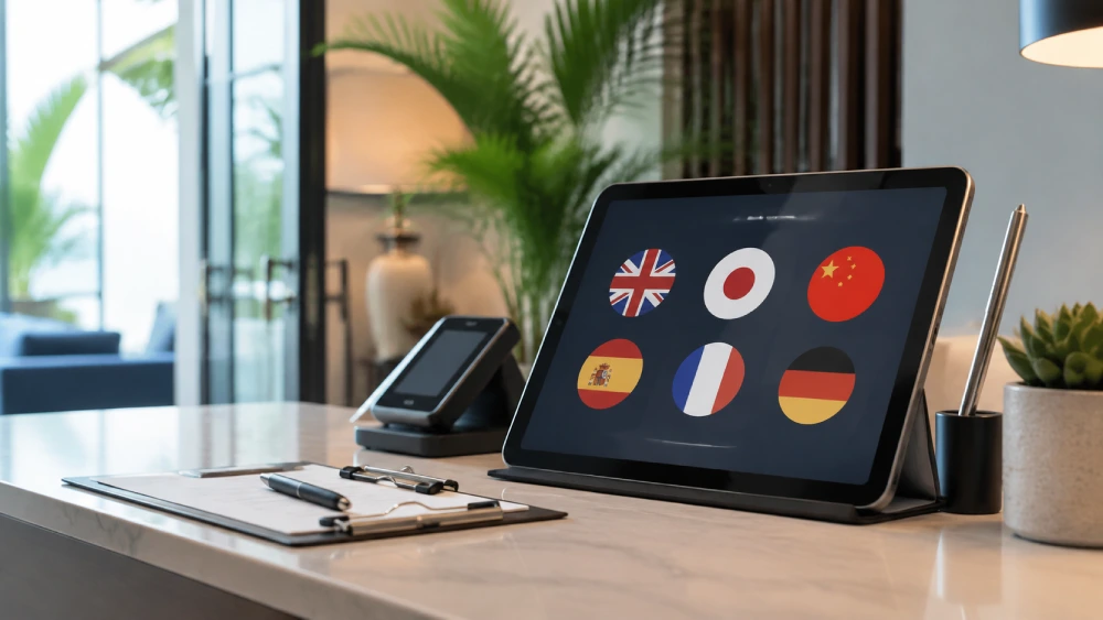 Multilingual QR guest registration at Phuket villa